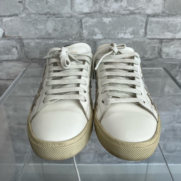 SAINT LAURENT - white court classic metallic california sneakers - Picture 2 of 5